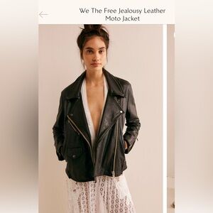 Free People Jealousy leather oversized moto jacket